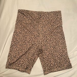 Leopard print bike shorts